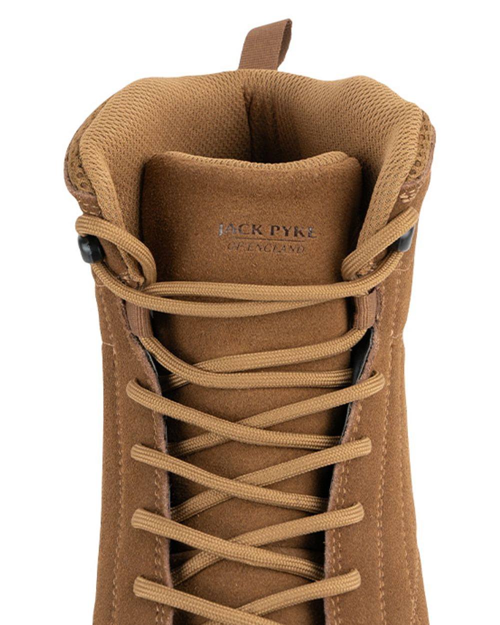 Brown coloured Jack Pyke Lowland Boots on white background 