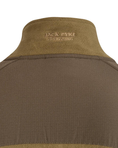 Dark Mustard Coloured Jack Pyke Mens Bleasdale Half Zip Fleece Top on white background 