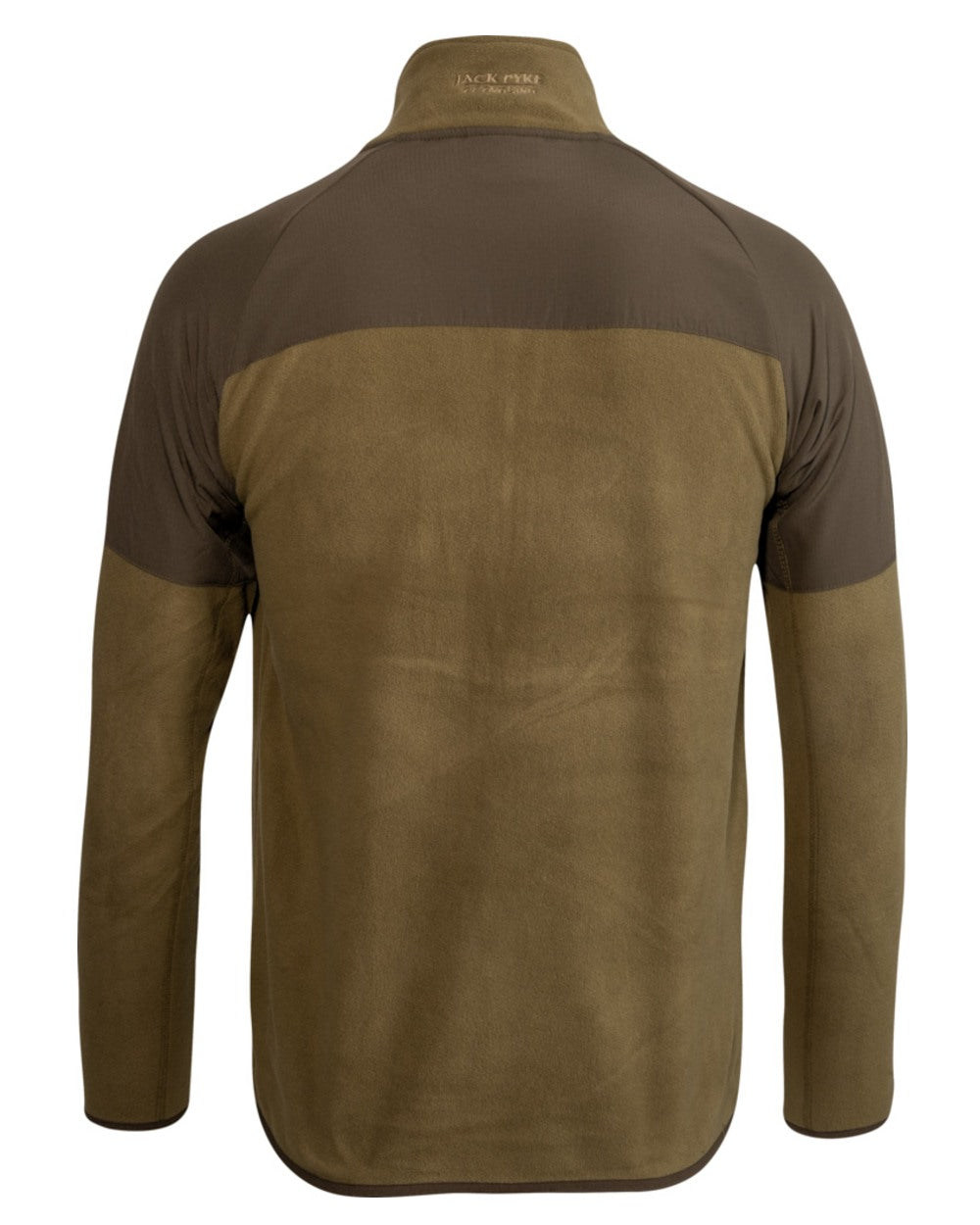 Dark Mustard Coloured Jack Pyke Mens Bleasdale Half Zip Fleece Top on white background 