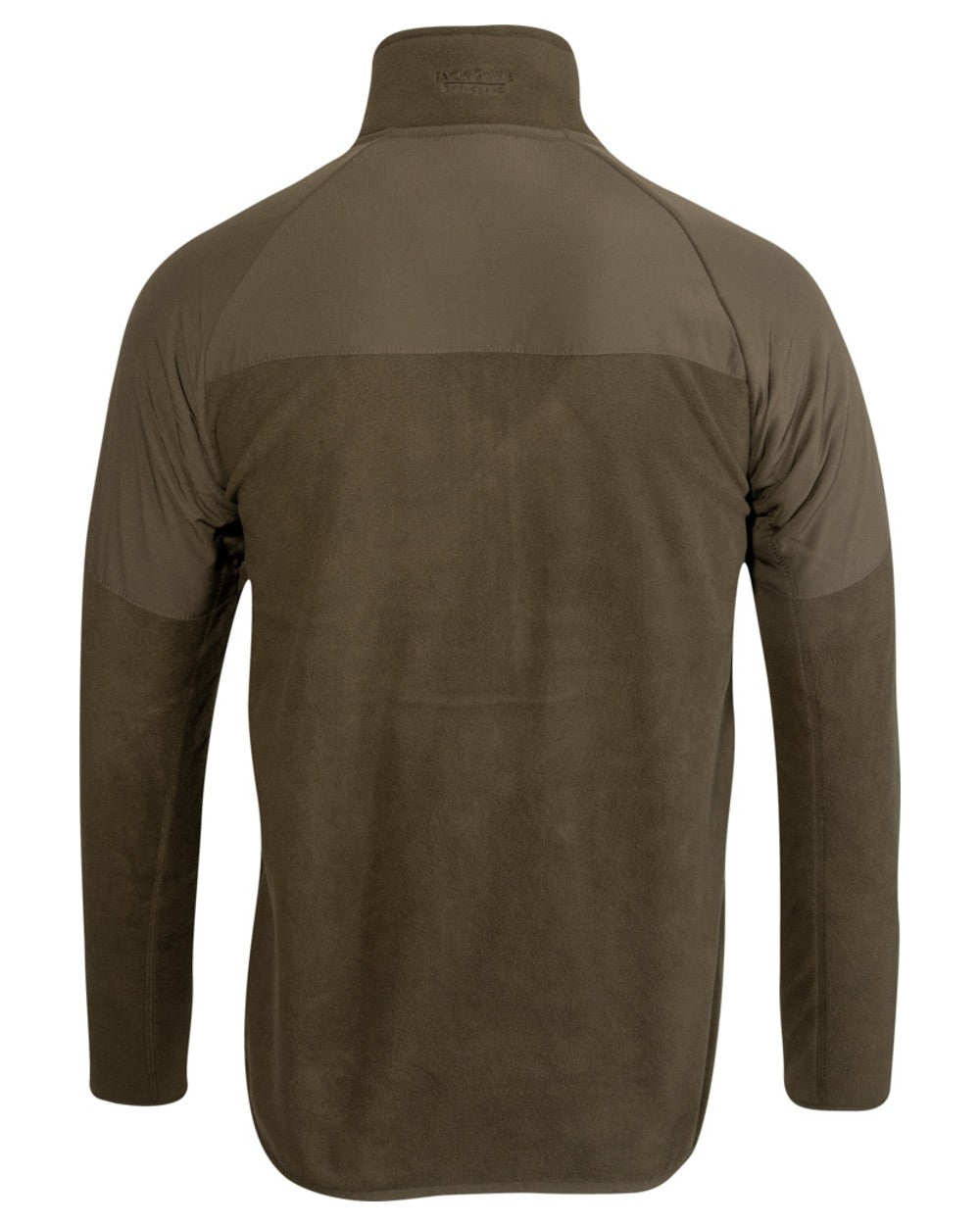 Dark Olive Coloured Jack Pyke Mens Bleasdale Half Zip Fleece Top on white background 
