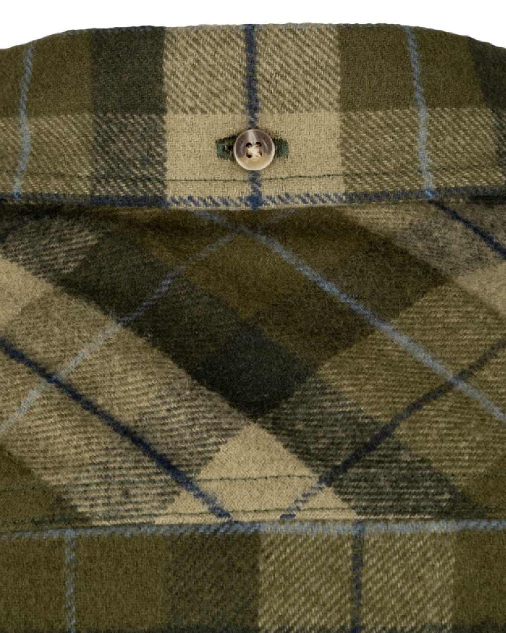 Green coloured Jack Pyke Mens Bleasdale Heavy Flannel Shirt on white background 