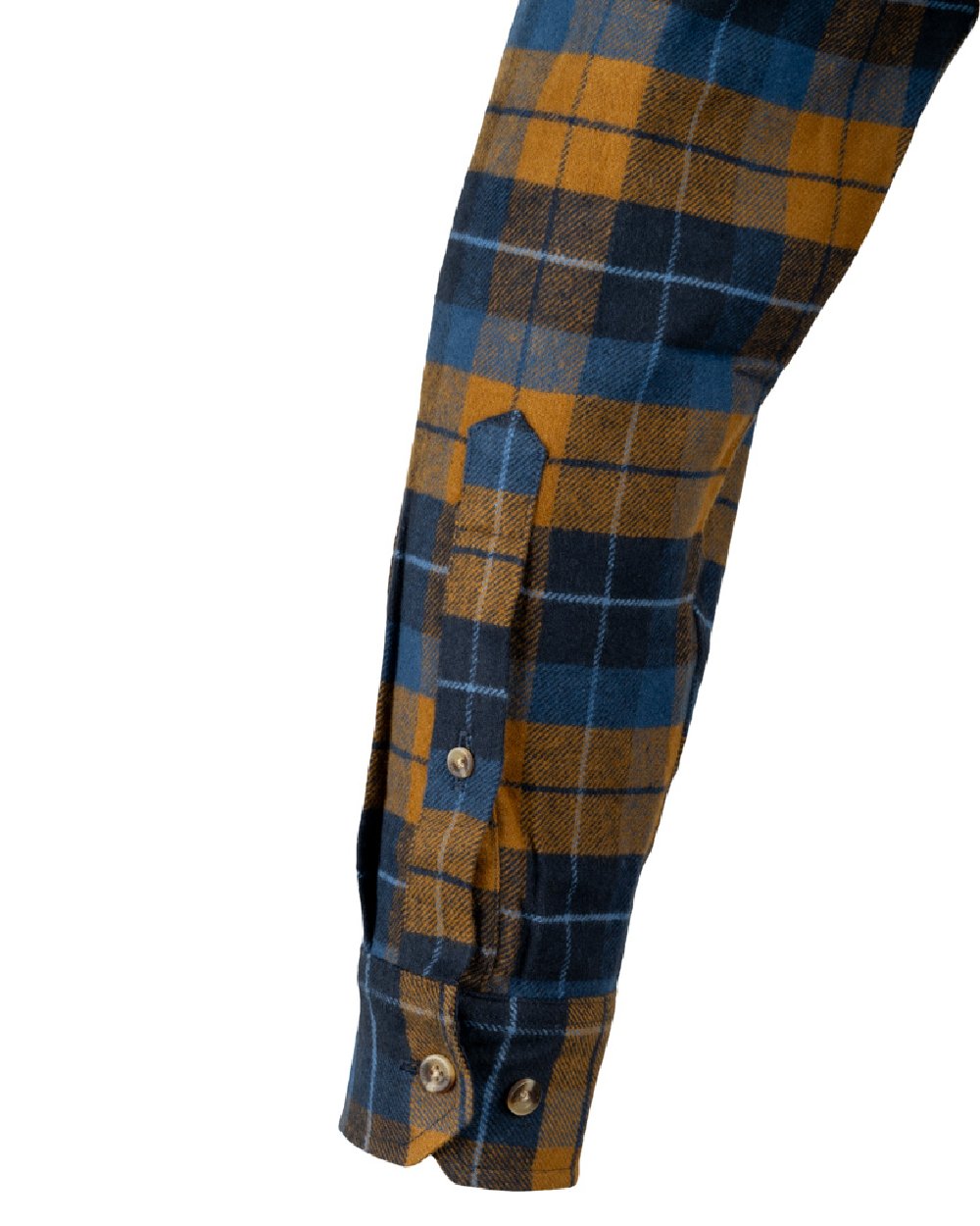 Navy Russet coloured Jack Pyke Mens Bleasdale Heavy Flannel Shirt on white background 