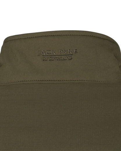 Green coloured Jack Pyke Mens Bleasdale Softshell Jacket on white background 