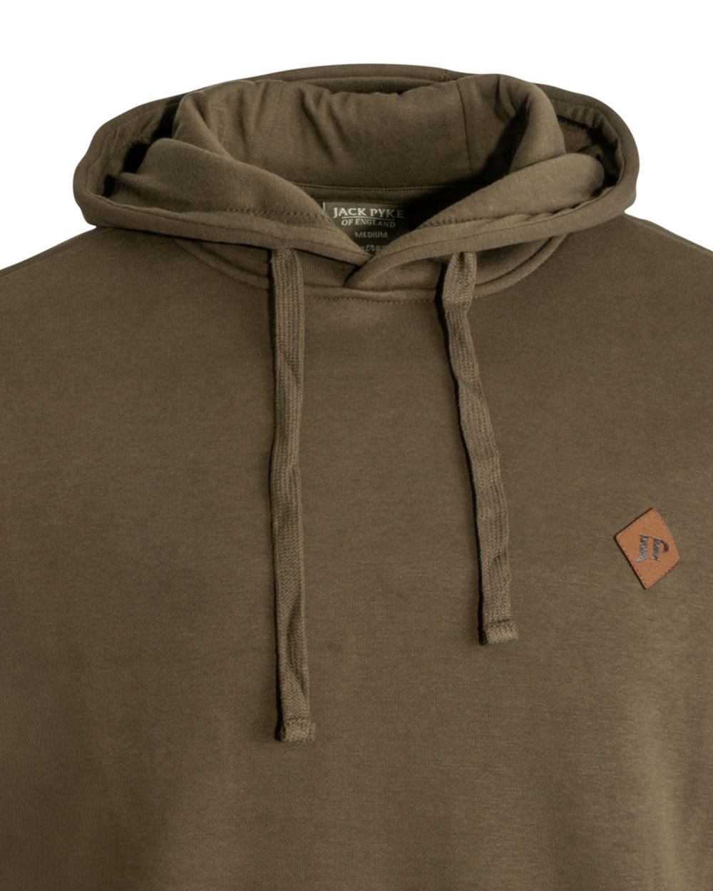 Olive Coloured Jack Pyke Mens Dalesman Hoodie on white background 