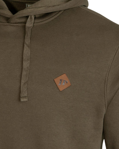 Olive Coloured Jack Pyke Mens Dalesman Hoodie on white background 