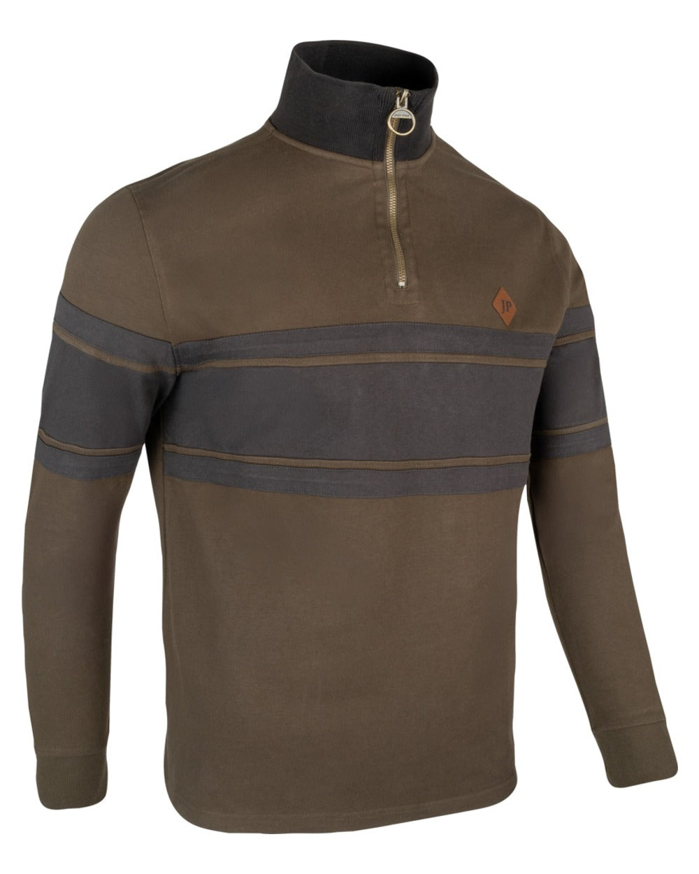 Green coloured Jack Pyke Mens Half Zip Contrast Sweatshirt on white background 