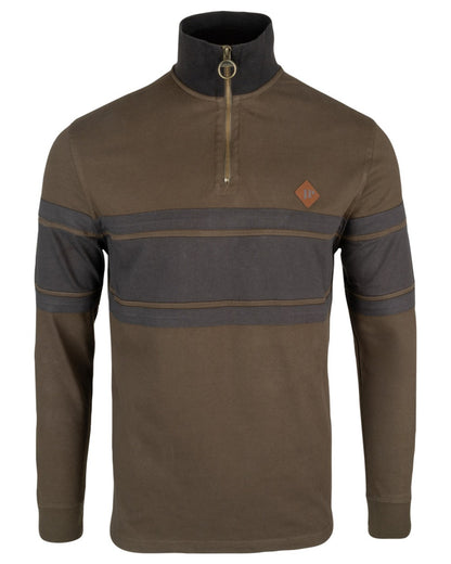 Green coloured Jack Pyke Mens Half Zip Contrast Sweatshirt on white background 