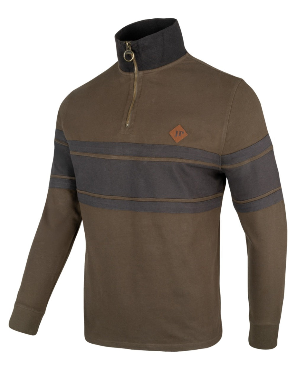 Green coloured Jack Pyke Mens Half Zip Contrast Sweatshirt on white background 