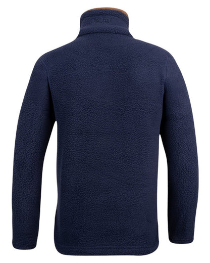 Navy coloured Jack Pyke Mens Half Zip Sherpa Fleece Pullover on white background 