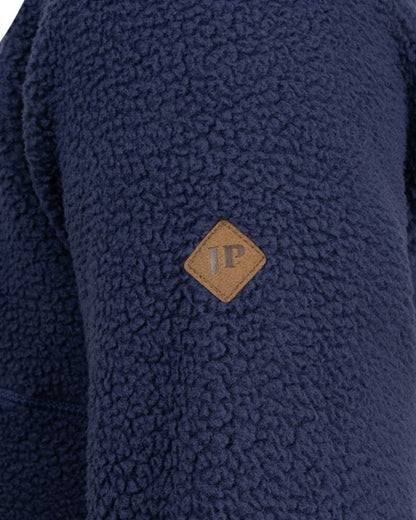 Navy coloured Jack Pyke Mens Half Zip Sherpa Fleece Pullover on white background 