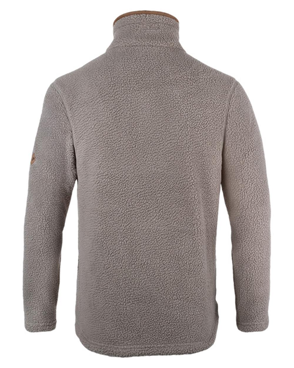 Shiitake coloured Jack Pyke Mens Half Zip Sherpa Fleece Pullover on white background 