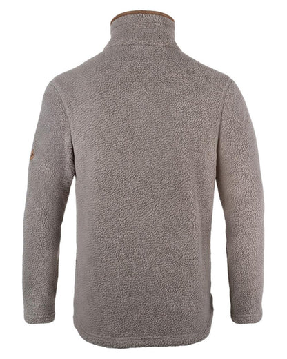 Shiitake coloured Jack Pyke Mens Half Zip Sherpa Fleece Pullover on white background 