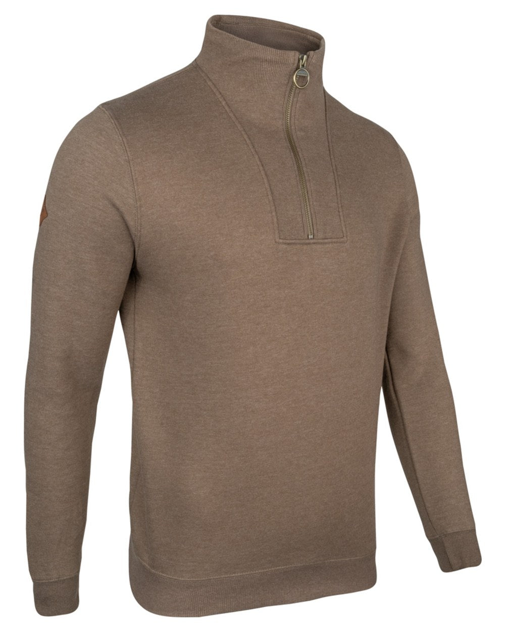 Barley coloured Jack Pyke Mens Half Zip Sweatshirt on white background 