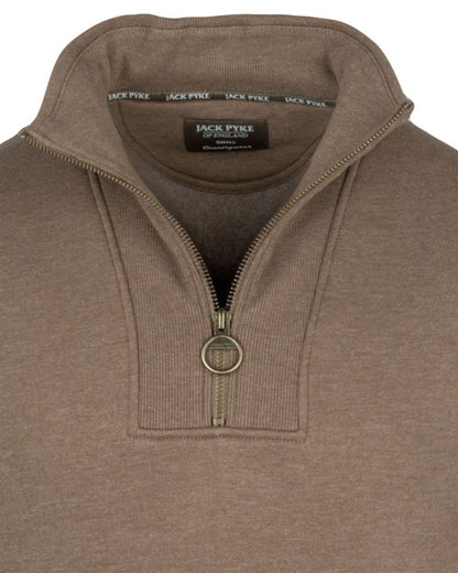 Barley coloured Jack Pyke Mens Half Zip Sweatshirt on white background 