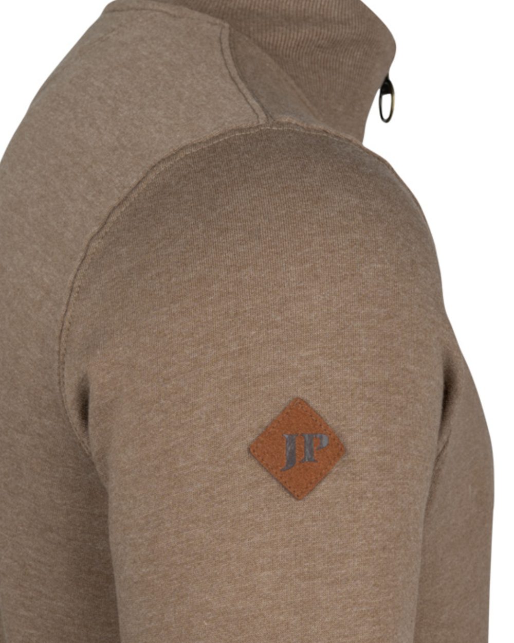 Barley coloured Jack Pyke Mens Half Zip Sweatshirt on white background 
