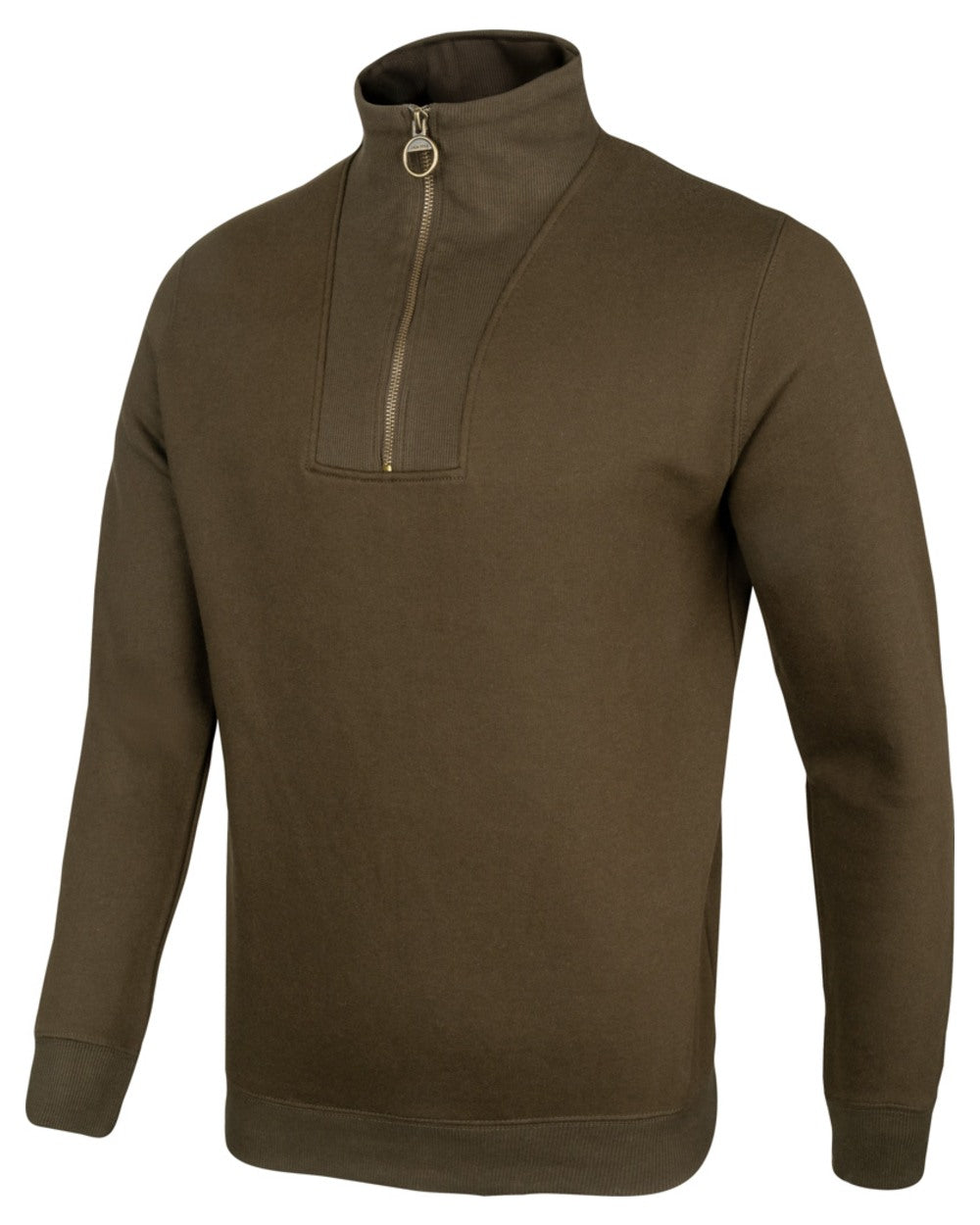 Dark Olive coloured Jack Pyke Mens Half Zip Sweatshirt on white background 