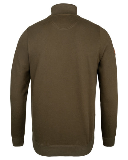 Dark Olive coloured Jack Pyke Mens Half Zip Sweatshirt on white background 