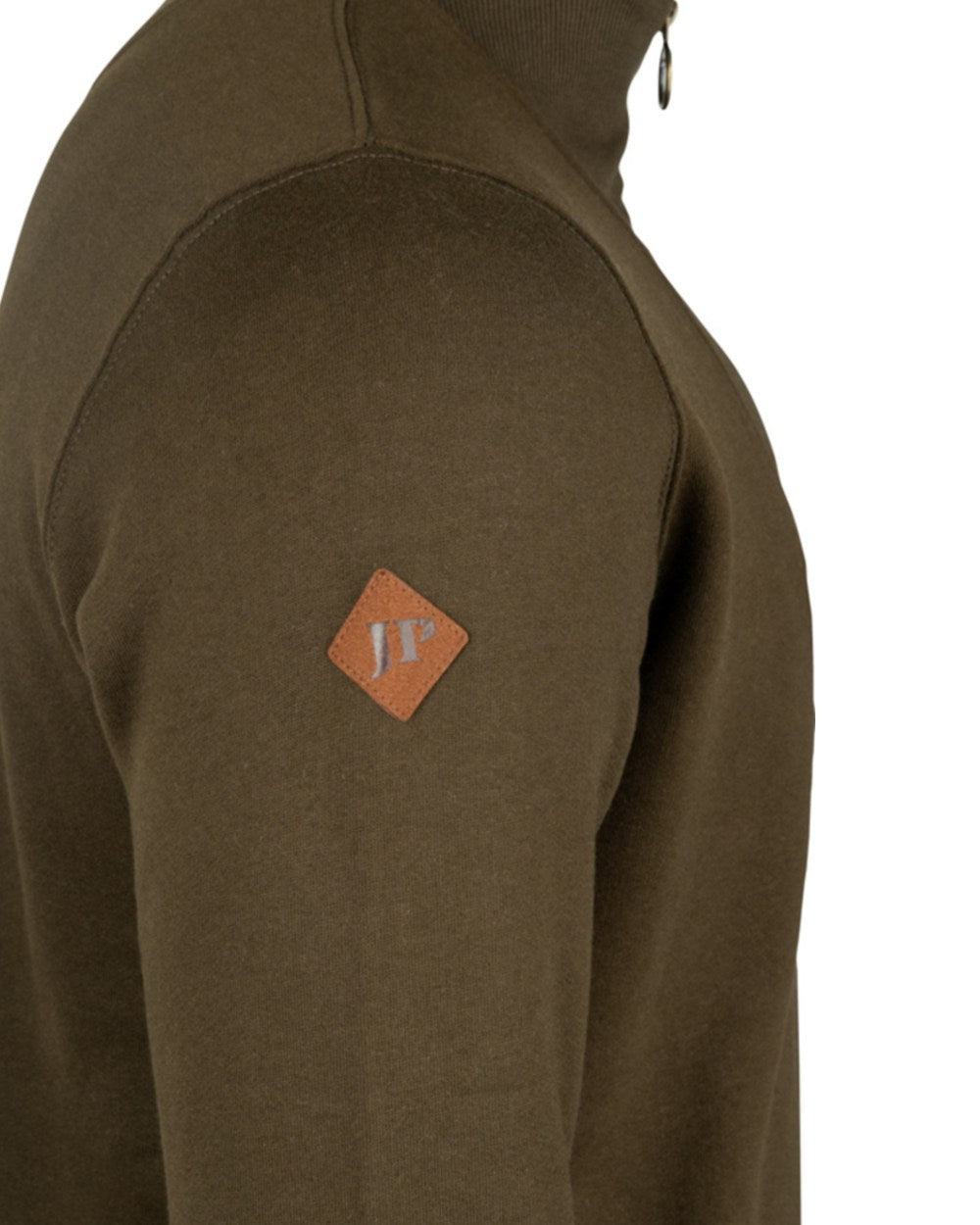 Dark Olive coloured Jack Pyke Mens Half Zip Sweatshirt on white background 