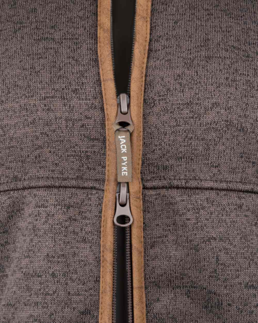 Brown Coloured Jack Pyke Mens Melange Fleece Gilet on white background 