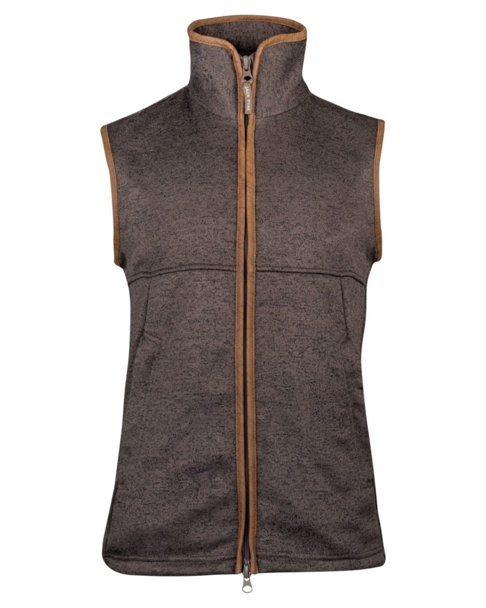 Brown Coloured Jack Pyke Mens Melange Fleece Gilet on white background 