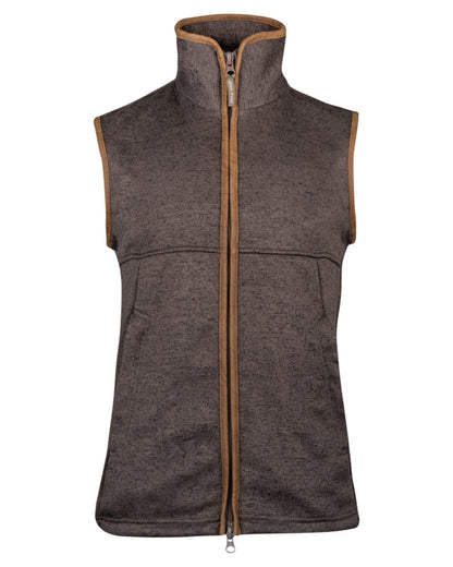 Brown Coloured Jack Pyke Mens Melange Fleece Gilet on white background 