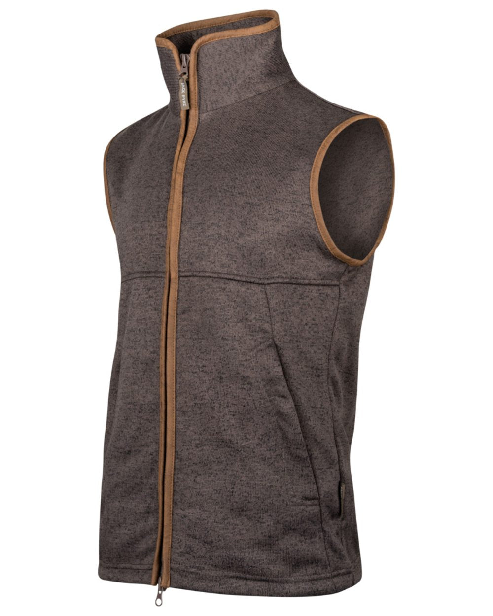 Brown Coloured Jack Pyke Mens Melange Fleece Gilet on white background 