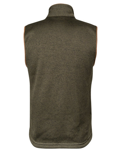Dark Olive Coloured Jack Pyke Mens Melange Fleece Gilet on white background 