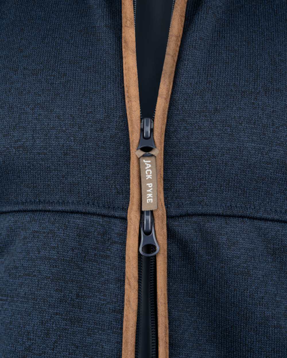 Navy Coloured Jack Pyke Mens Melange Fleece Gilet on white background 