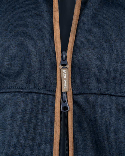 Navy Coloured Jack Pyke Mens Melange Fleece Gilet on white background 