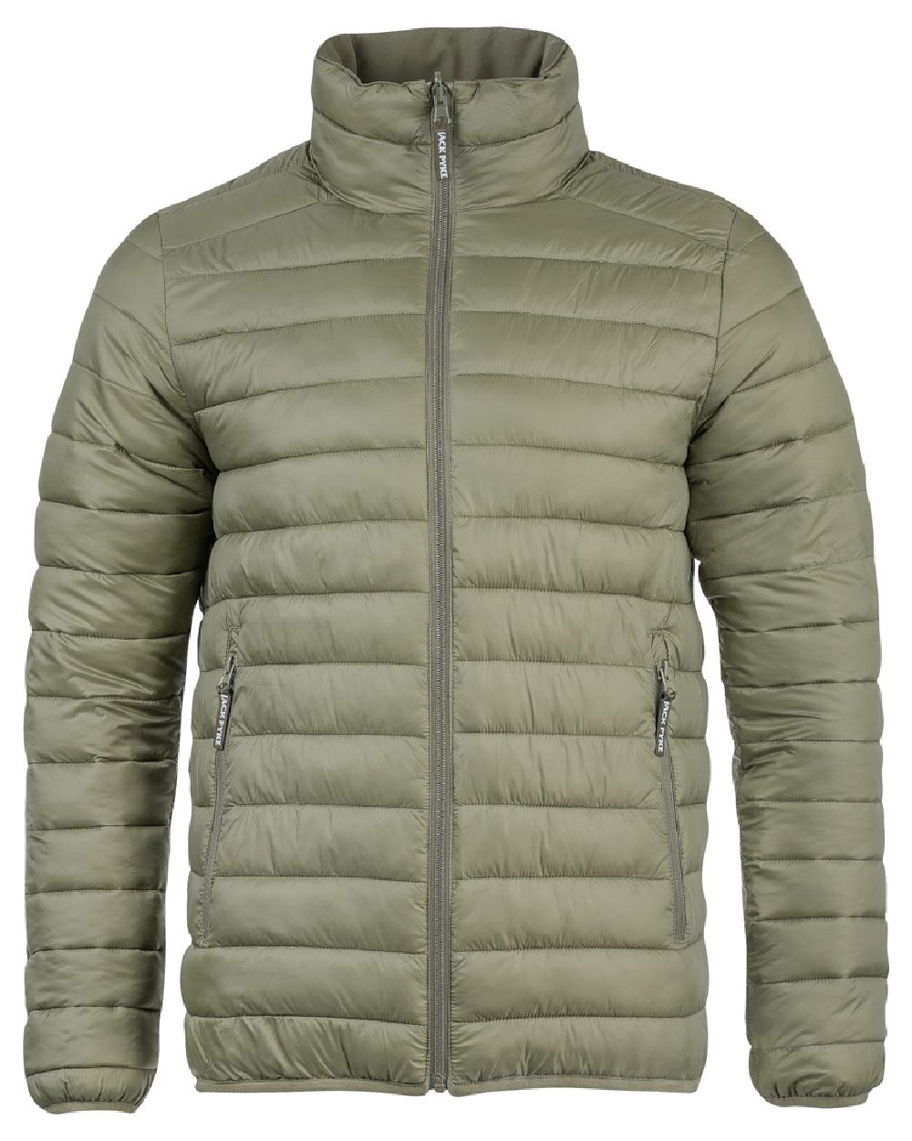 Green coloured Jack Pyke Mens Reversible Waterproof Jacket on white background 