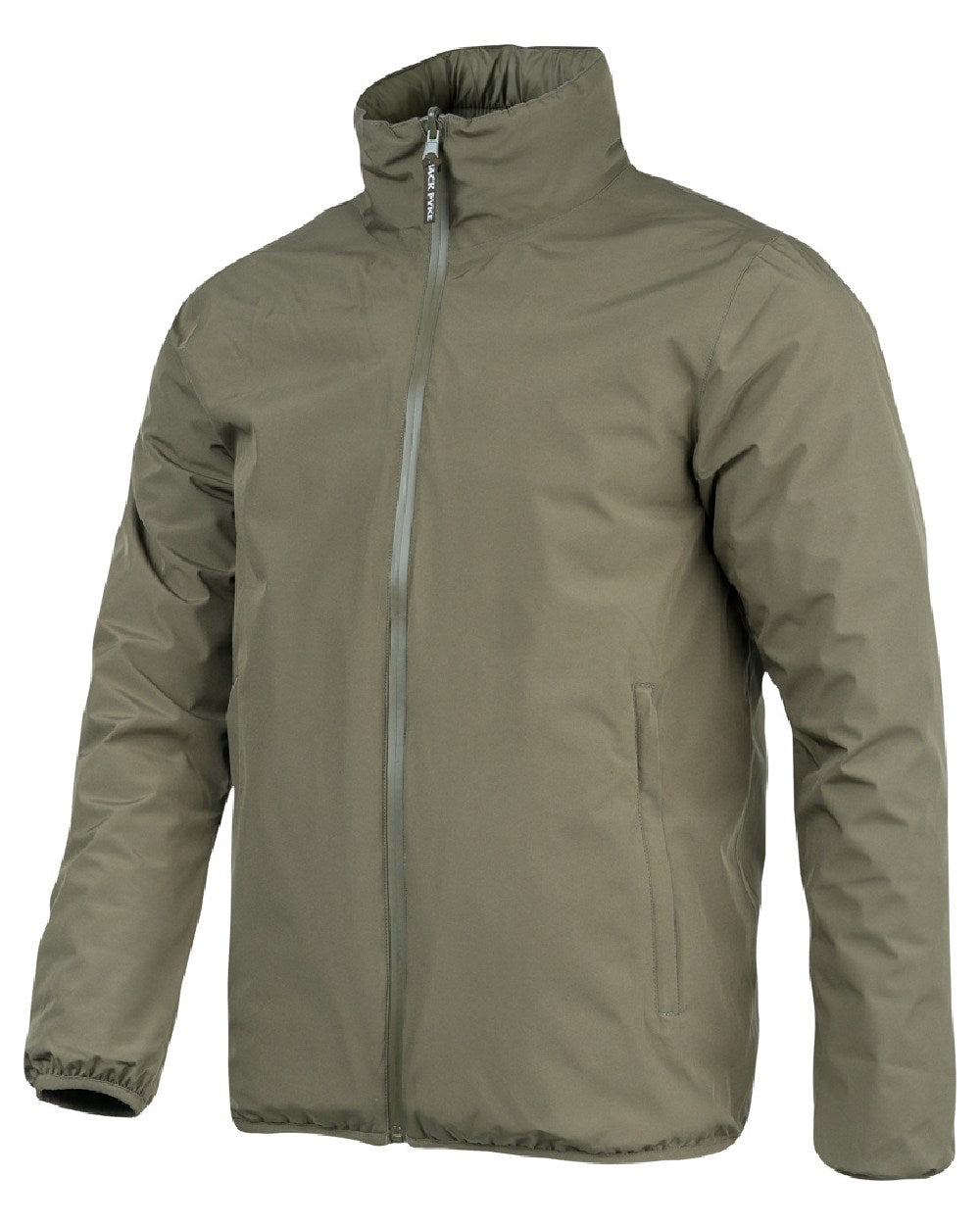 Green coloured Jack Pyke Mens Reversible Waterproof Jacket on white background 