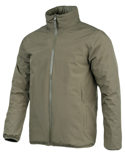 Green coloured Jack Pyke Mens Reversible Waterproof Jacket on white background 