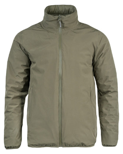 Green coloured Jack Pyke Mens Reversible Waterproof Jacket on white background 