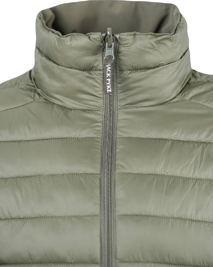 Green coloured Jack Pyke Mens Reversible Waterproof Jacket on white background 