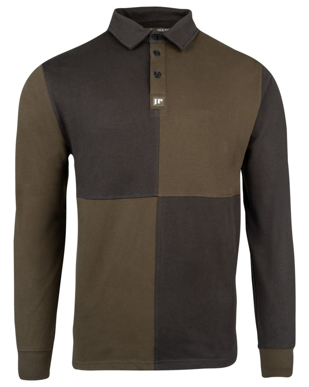 Green coloured Jack Pyke Mens Rugby Shirt on white background 