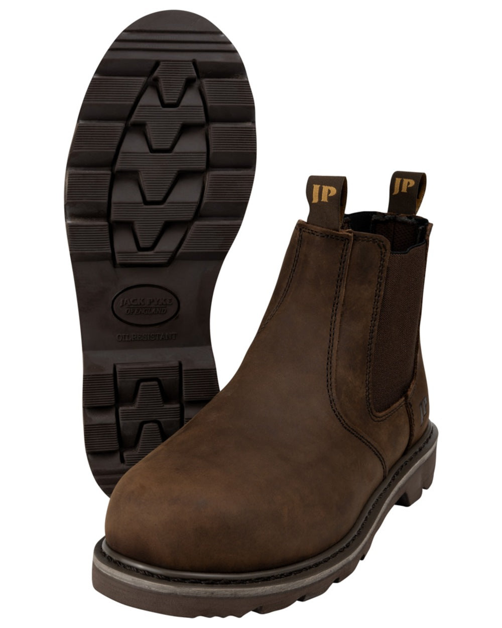 Brown coloured Jack Pyke Mens Safety Dealer Boots on white background 