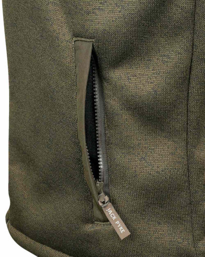 Dark Olive Coloured Jack Pyke Mens Scandinavian Fleece Jacket on white background 