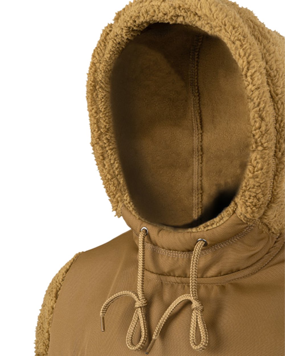 Camel Coloured Jack Pyke Mens Sherpa Fleece Hoodie Gen 2 on white background 