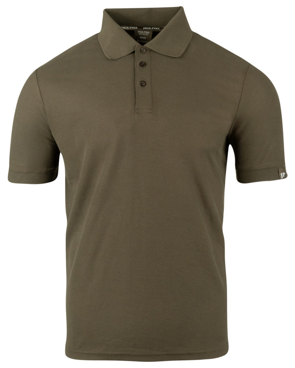 Green coloured Jack Pyke Mens Shires Polo Shirt on white background 