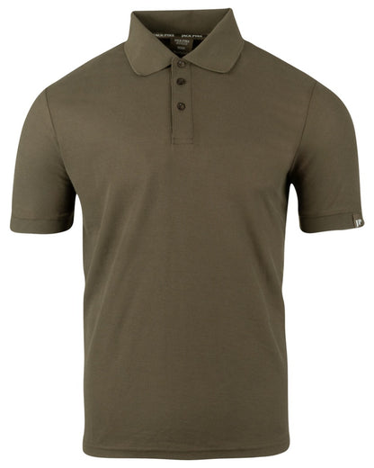 Green coloured Jack Pyke Mens Shires Polo Shirt on white background 