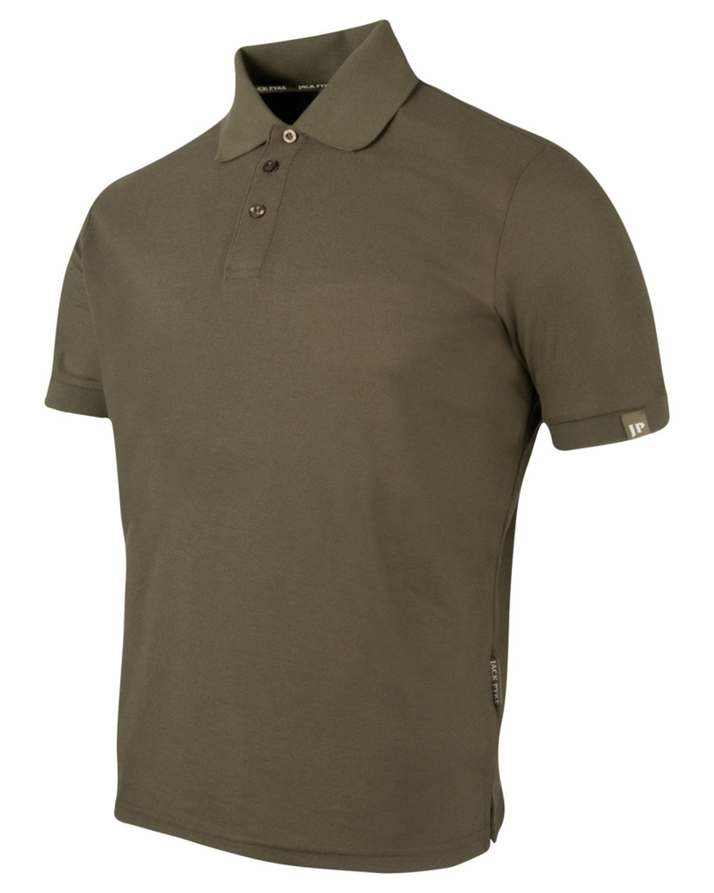 Green coloured Jack Pyke Mens Shires Polo Shirt on white background 