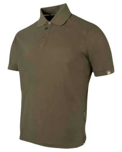 Green coloured Jack Pyke Mens Shires Polo Shirt on white background 