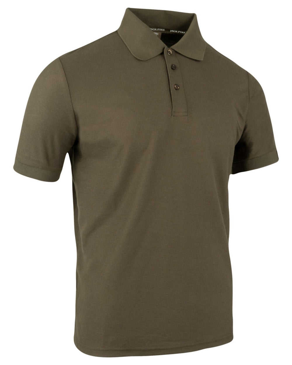 Green coloured Jack Pyke Mens Shires Polo Shirt on white background 