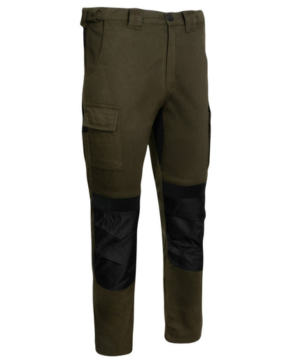 Green Coloured Jack Pyke Mens Technical Work Trousers on white background 