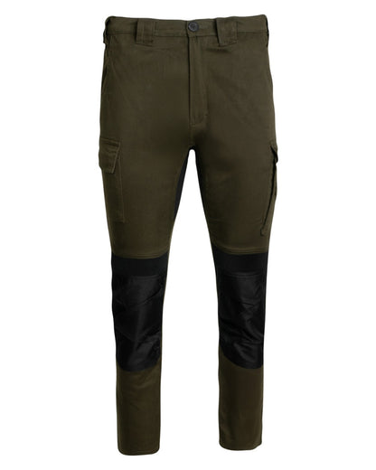 Green Coloured Jack Pyke Mens Technical Work Trousers on white background 