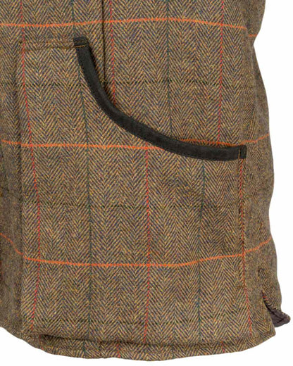 Brown Coloured Jack Pyke Mens Tweed Shooting Vest on white background 
