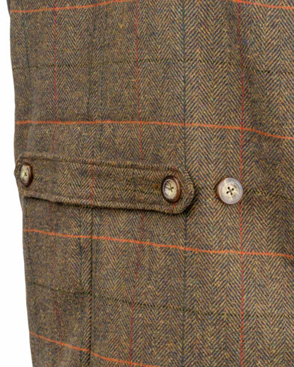 Brown Coloured Jack Pyke Mens Tweed Shooting Vest on white background 