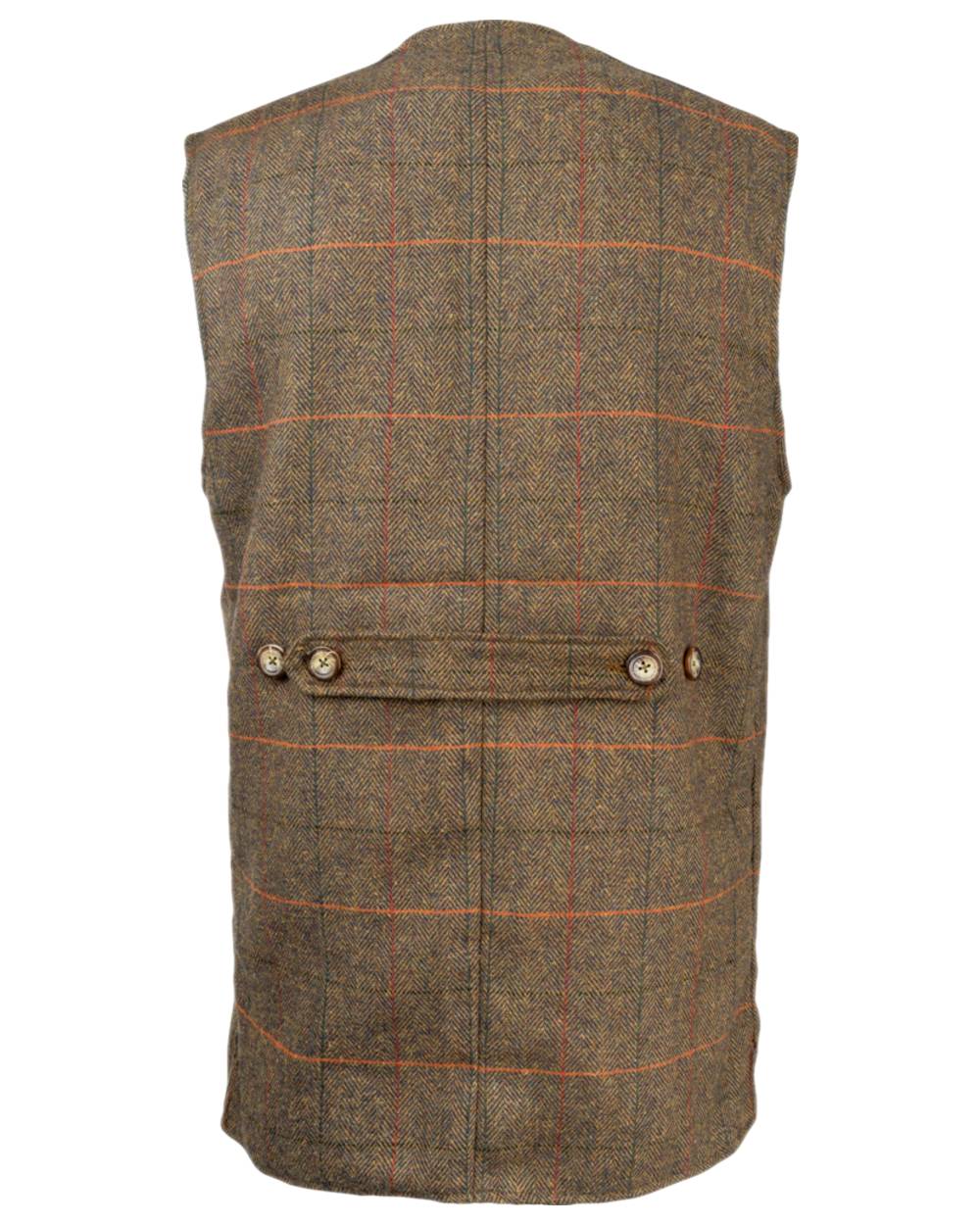 Brown Coloured Jack Pyke Mens Tweed Shooting Vest on white background 
