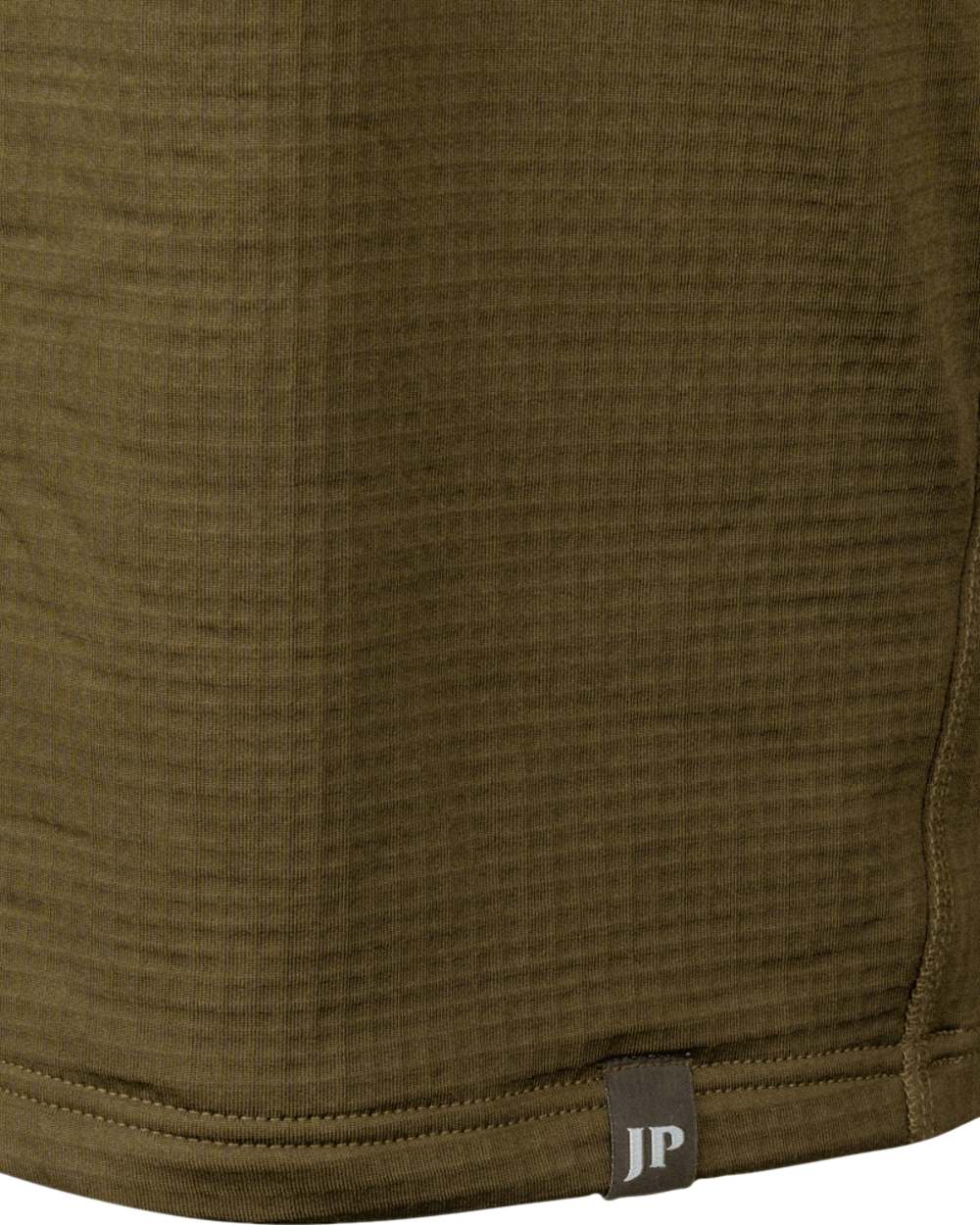 Olive Coloured Jack Pyke Mens Waffle Fleece Top on white background 