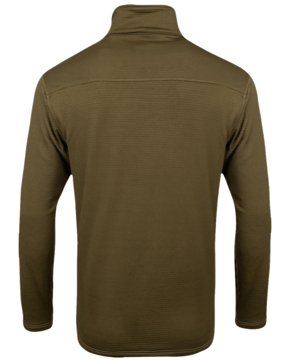 Olive Coloured Jack Pyke Mens Waffle Fleece Top on white background 